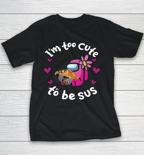 Cincinnati Bengals NFL Football Among Us I Am Too Cute To Be Sus Youth T-Shirt