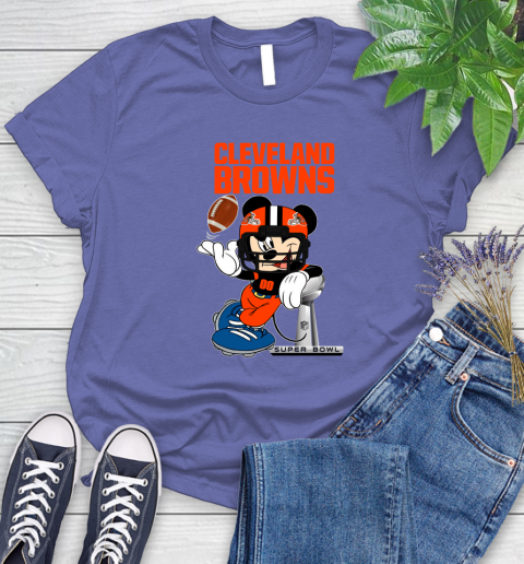 NFL Cleveland Browns Mickey Mouse Disney Super Bowl Football T Shirt Women's T-Shirt 11