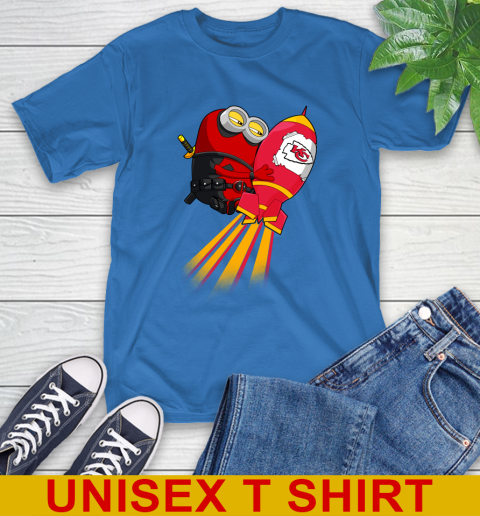 NFL Football Kansas City Chiefs Deadpool Minion Marvel Shirt T-Shirt - Image 12