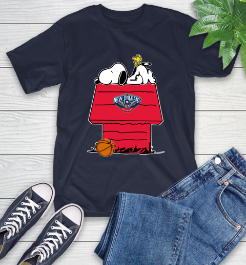 New Orleans Pelicans NBA Basketball Snoopy Woodstock The Peanuts Movie T-Shirt 4