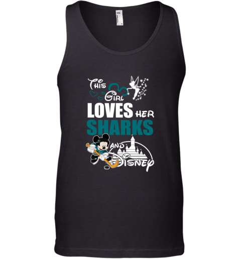 Girl Love Her SAN JOSE SHARKS And Mickey Disney sm8k girl love her san jose sharks and mickey disney unisex tank 17 front black