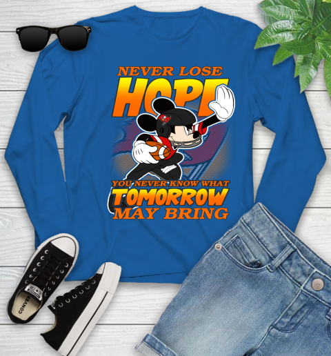 Tampa Bay Buccaneers NFL Football Mickey Disney Never Lose Hope Youth Long Sleeve 10