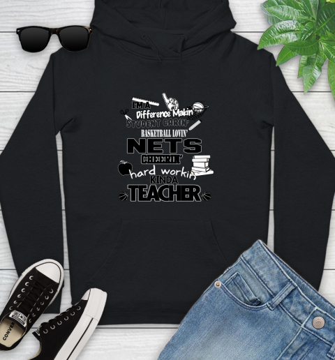 Brooklyn Nets NBA I'm A Difference Making Student Caring Basketball Loving Kinda Teacher Youth Hoodie