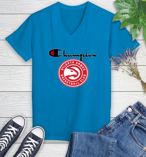 NBA Basketball Atlanta Hawks Champion Shirt Women's V-Neck T-Shirt 5