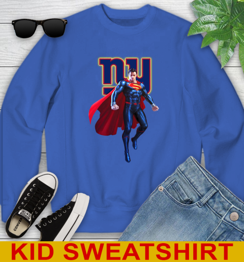 NFL Superman DC Sports Football New York Giants Youth Sweatshirt 7