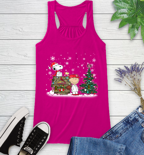 MLB St.Louis Cardinals Snoopy Charlie Brown Christmas Baseball Commissioner's Trophy Racerback Tank 7