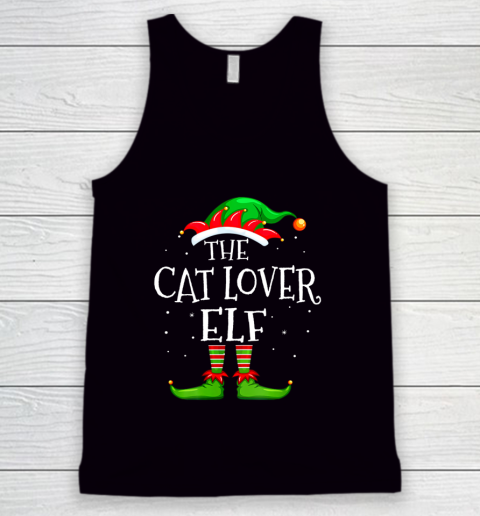Cat Lover Elf Family Matching Christmas Group Gift Pajama Tank Top