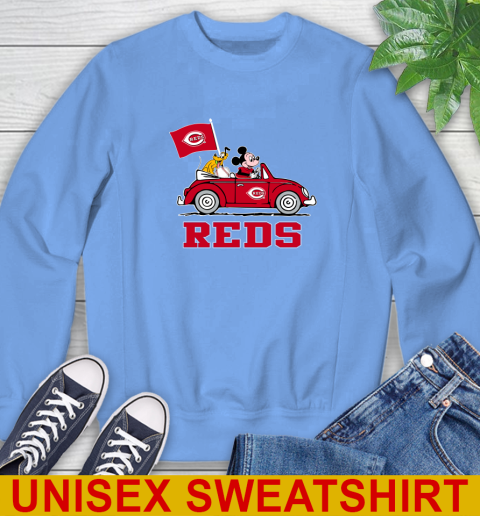 MLB Baseball Cincinnati Reds Pluto Mickey Driving Disney Shirt Sweatshirt 11