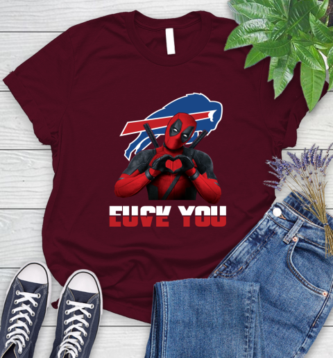 NHL Buffalo Bills Deadpool Love You Fuck You Football Sports Women's T-Shirt 7