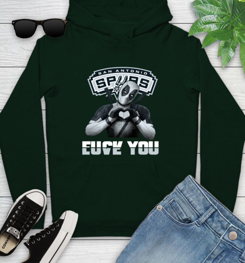 NBA San Antonio Spurs Deadpool Love You Fuck You Basketball Sports Youth Hoodie 14