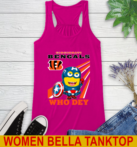 NFL Football Cincinnati Bengals Captain America Marvel Avengers Minion Shirt Racerback Tank 6
