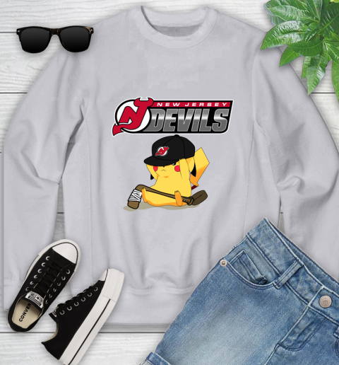 NHL Pikachu Hockey Sports New Jersey Devils Youth Sweatshirt 4