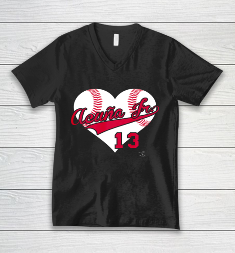 Ronald Acuna Jr Baseball Heart Gameday V-Neck T-Shirt