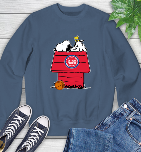Detroit Pistons NBA Basketball Snoopy Woodstock The Peanuts Movie Sweatshirt 7