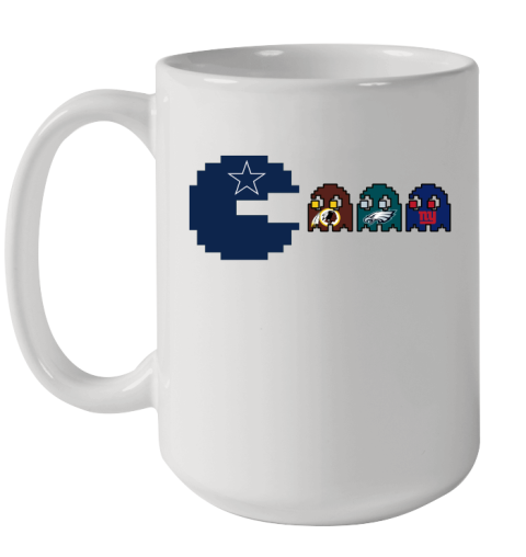 Dallas Cowboy NFL Football Pac Man Champion Ceramic Mug 15oz