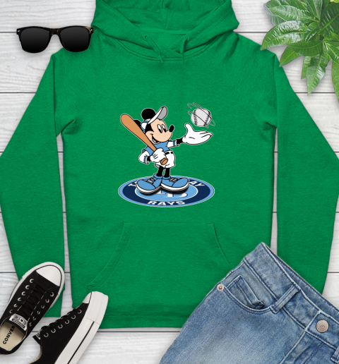 MLB Baseball Tampa Bay Rays Cheerful Mickey Disney Shirt Youth Hoodie 7