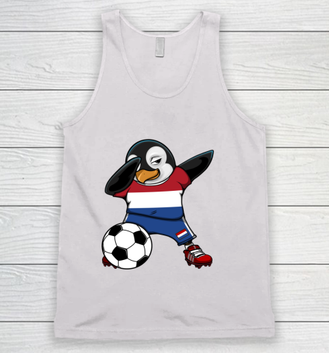 Dabbing Penguin Netherlands Soccer Fan Jersey Football Lover Tank Top