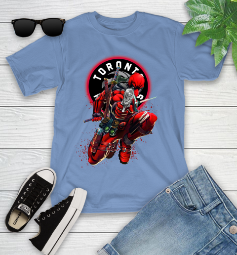 NBA Deadpool Marvel Comics Sports Basketball Toronto Raptors Youth T-Shirt 11