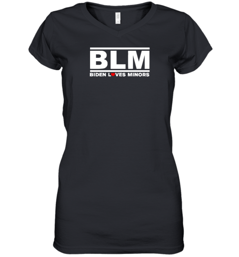 Bo Loudon Wearing Blm Biden Loves Minors Women's V