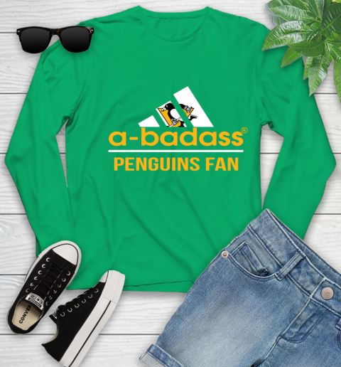 NHL A Badass Pittsburgh Penguins Fan Adidas Hockey Sports Youth Long Sleeve 7
