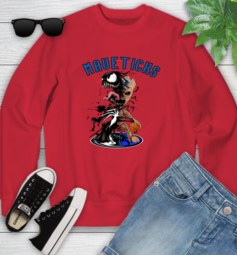 NBA Dallas Mavericks Basketball Venom Groot Guardians Of The Galaxy Youth Sweatshirt 9