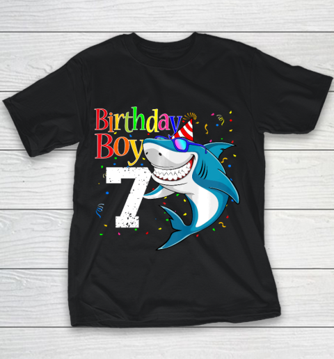 Kids 7th Birthday Boy Shark Shirts 7 Jaw Some Four Tees Boys 7 Years Old Youth T-Shirt