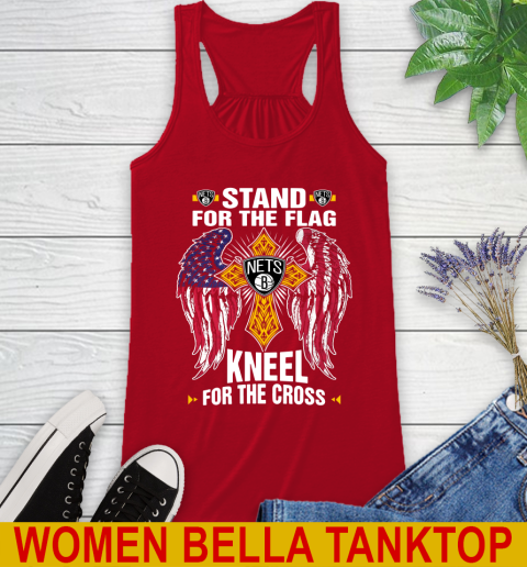 NBA Basketball Brooklyn Nets Stand For Flag Kneel For The Cross Shirt Racerback Tank 4