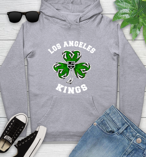 NHL Los Angeles Kings Three Leaf Clover St Patrick's Day Hockey Sports Youth Hoodie 6