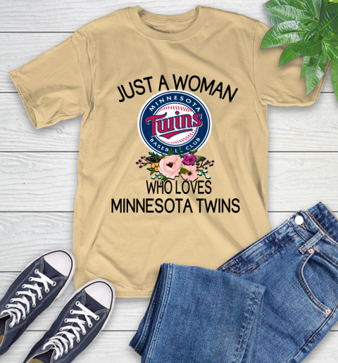 MLB Just A Woman Who Loves Minnesota Twins Baseball Sports T-Shirt 6