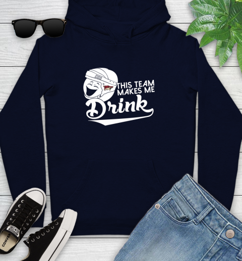 Arizona Coyotes NHL Hockey This Team Makes Me Drink Adoring Fan Youth Hoodie 17