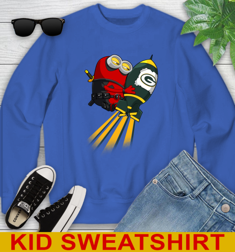 NFL Football Green Bay Packers Deadpool Minion Marvel Shirt Youth Sweatshirt 6