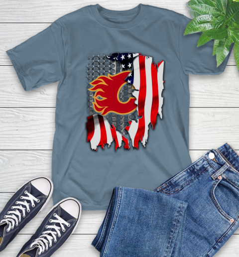 Calgary Flames NHL Hockey American Flag T-Shirt 8