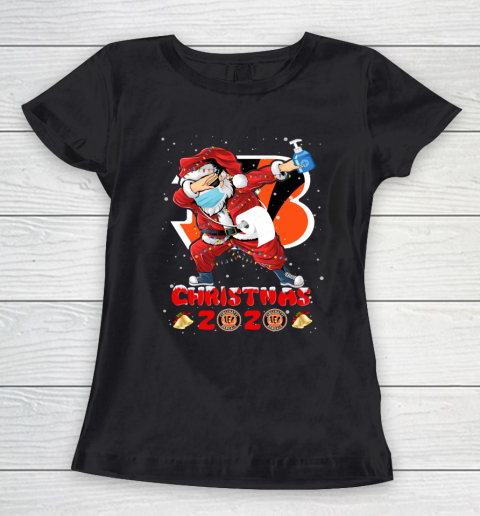 Cincinnati Bengals Funny Santa Claus Dabbing Christmas 2020 NFL Women's T-Shirt