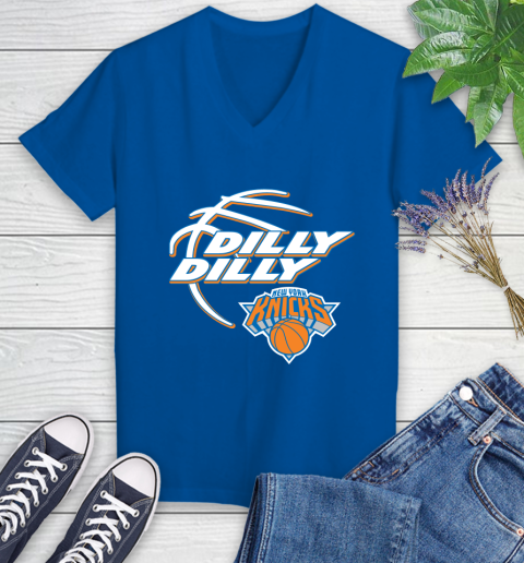 NBA New York Knicks Dilly Dilly Basketball Sports Women's V-Neck T-Shirt 10