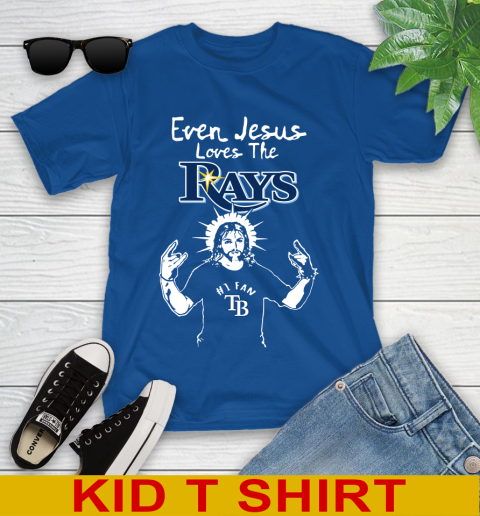 Tampa Bay Rays MLB Baseball Even Jesus Loves The Rays Shirt Youth T-Shirt 10