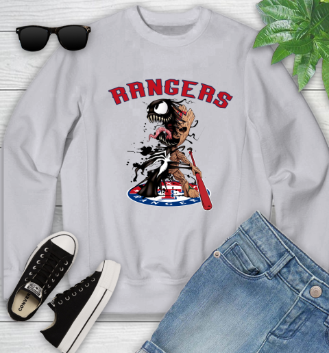 MLB Texas Rangers Baseball Venom Groot Guardians Of The Galaxy Youth Sweatshirt 4