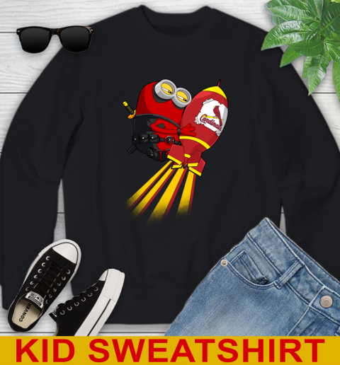 MLB Baseball St.Louis Cardinals Deadpool Minion Marvel Shirt Youth Sweatshirt