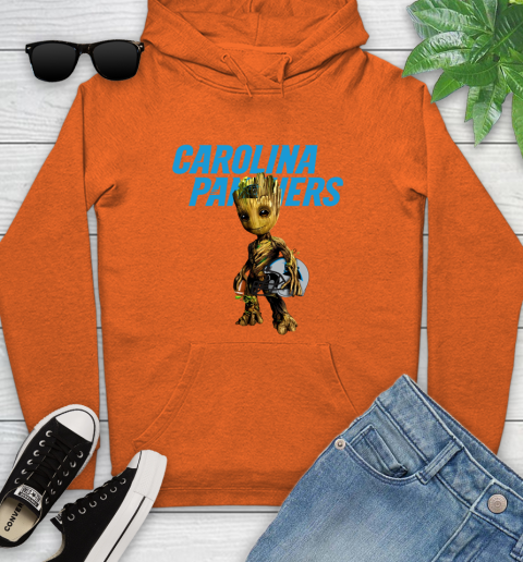 Carolina Panthers NFL Football Groot Marvel Guardians Of The Galaxy Youth Hoodie 5