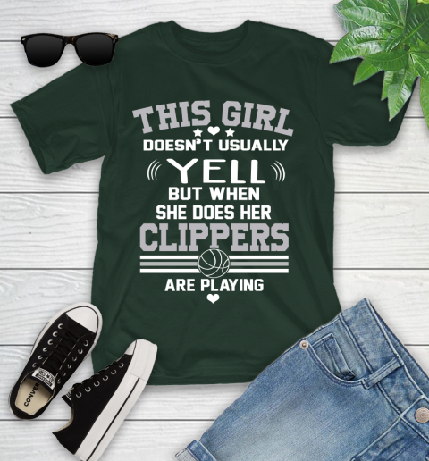 Los Angeles Clippers NBA Basketball I Yell When My Team Is Playing Youth T-Shirt 5
