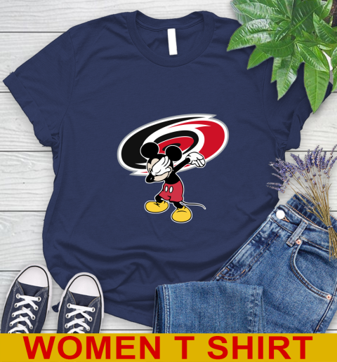 Carolina Hurricanes NHL Hockey Dabbing Mickey Disney Sports Women's T-Shirt 12