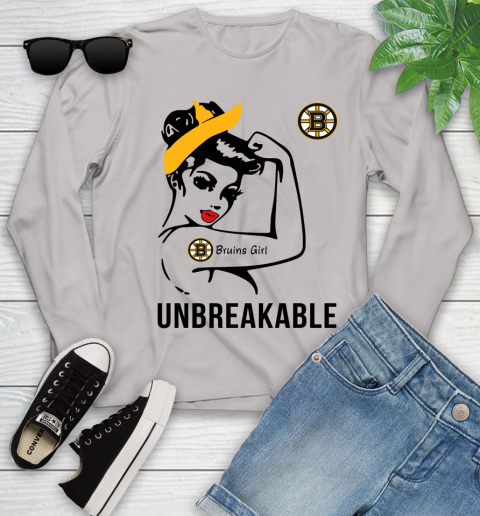 NHL Boston Bruins Girl Unbreakable Hockey Sports Youth Long Sleeve 9