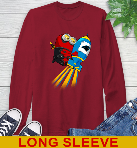 NFL Football Carolina Panthers Deadpool Minion Marvel Shirt Long Sleeve T-Shirt 9
