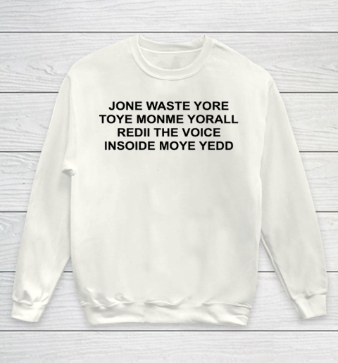 Jone Waste Yore Funny I Miss You Blink 182 Youth Sweatshirt