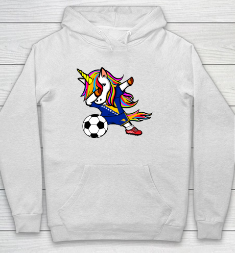 Dabbing Unicorn Bosnia and Herzegovina Football Flag Soccer Hoodie