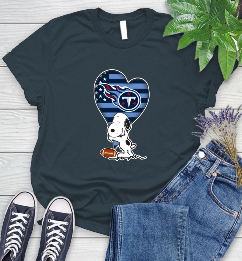 Tennessee Titans NFL Football The Peanuts Movie Adorable Snoopy Women's T-Shirt 8
