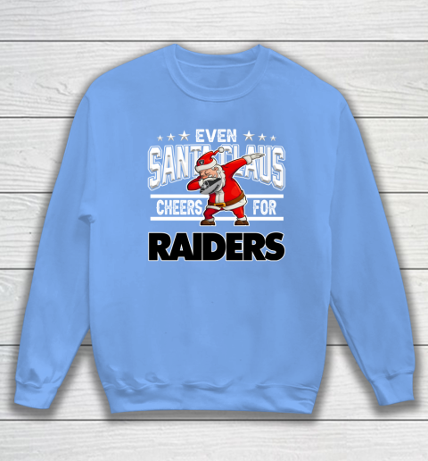 Oakland Raiders Even Santa Claus Cheers For Christmas NFL Sweatshirt 8