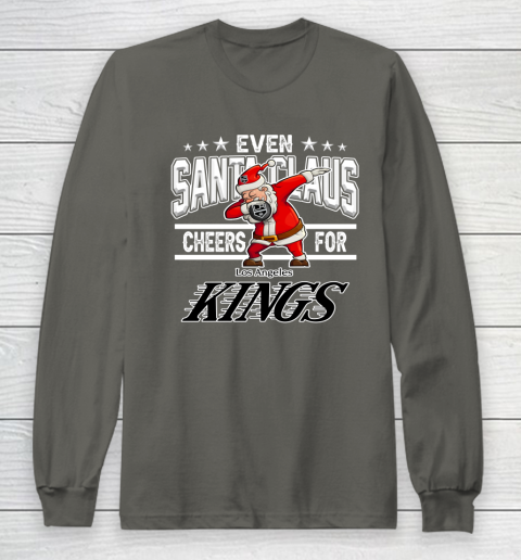Los Angeles Kings Even Santa Claus Cheers For Christmas NHL Long Sleeve T-Shirt 5
