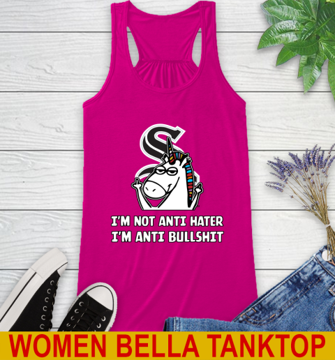 Chicago White Sox MLB Baseball Unicorn I'm Not Anti Hater I'm Anti Bullshit Racerback Tank 8