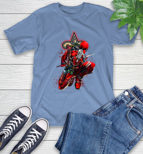 NFL Deadpool Marvel Comics Sports Football New Orleans Saints T-Shirt 11