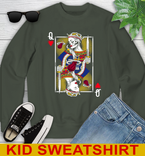 NBA Basketball Miami Heat The Queen Of Hearts Card Shirt Youth Sweatshirt 8